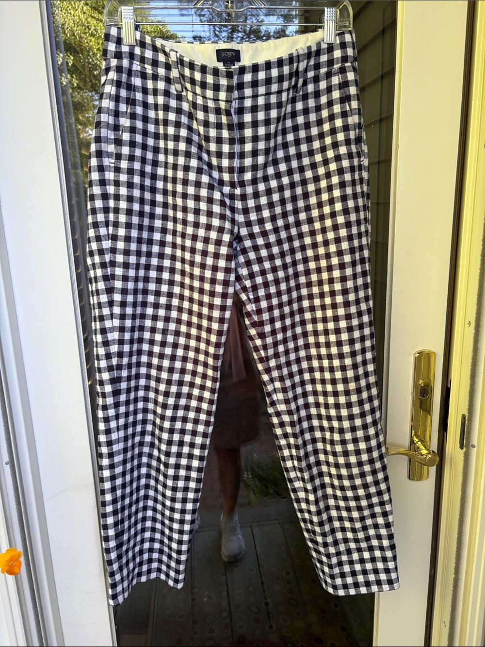 J. Crew Black & White Gingham Chinos